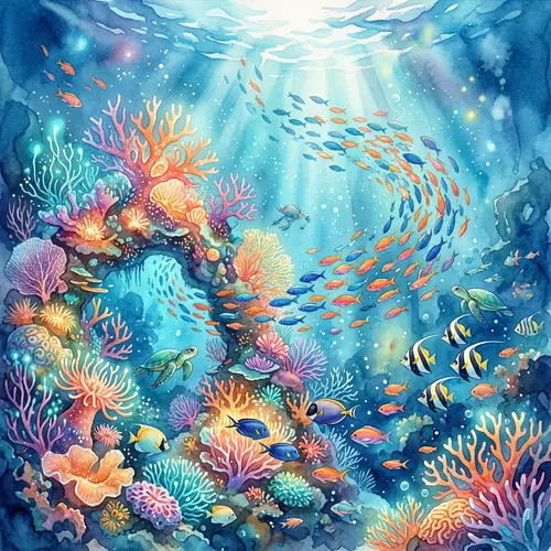 Enchanting Underwater Coral Reef Art