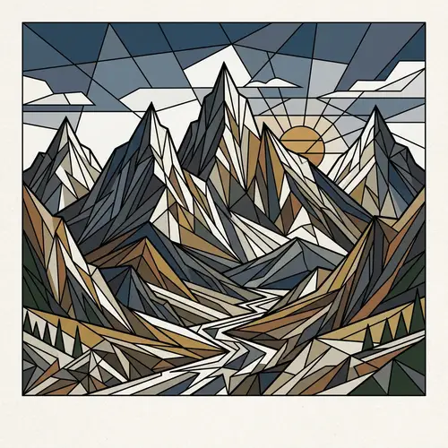 Abstract Mountain Art | Geometric Peaks & Valleys