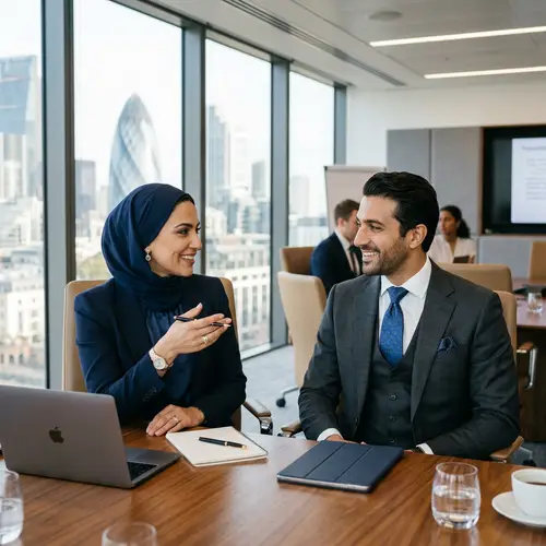 Classy Muslim Boss Lady with Stylish Gentleman