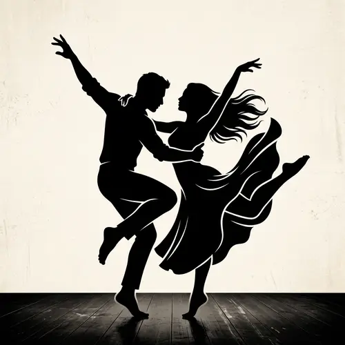 Elegant Cuban Dance Silhouette Tattoo Design
