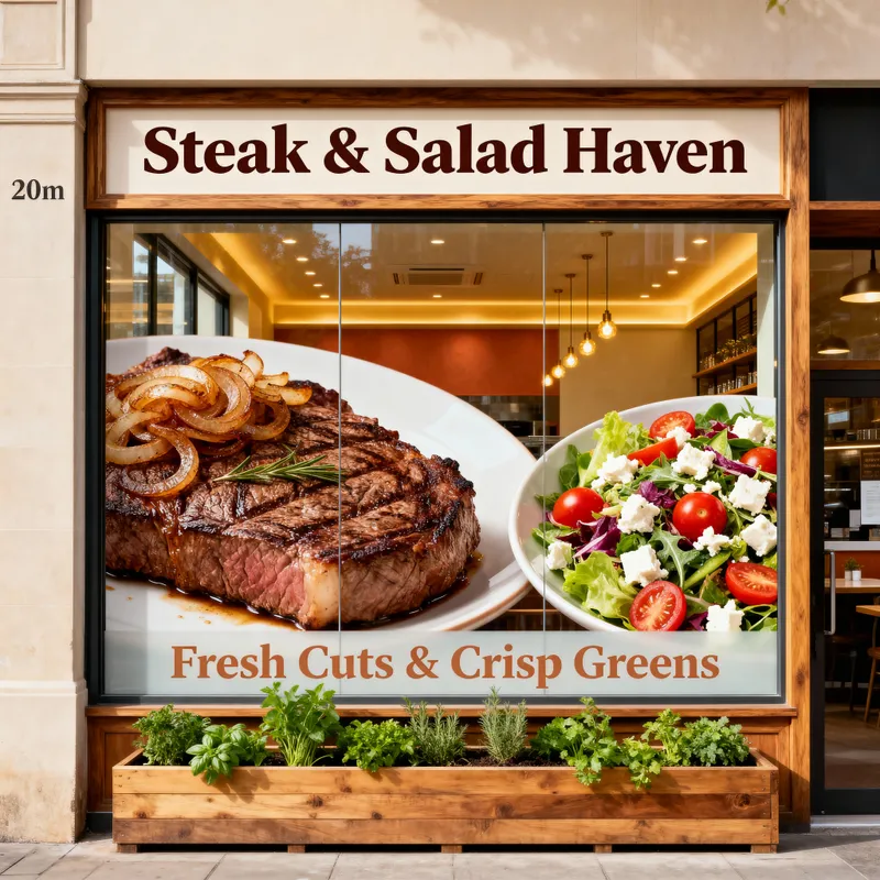 Restaurant Shopfront Design for Steak & Salad