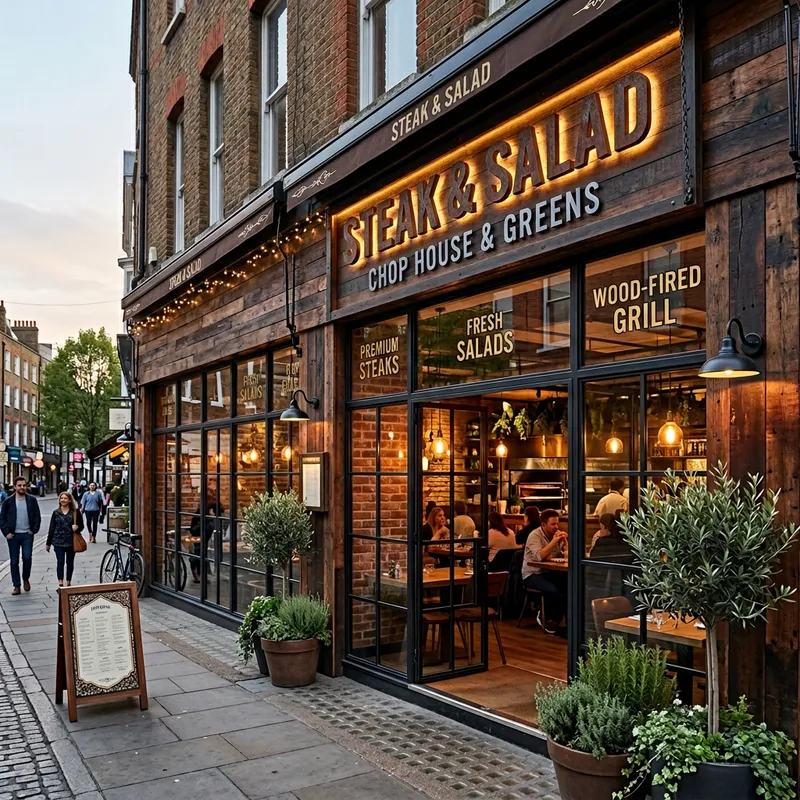 Restaurant Shopfront Design for Steak & Salad