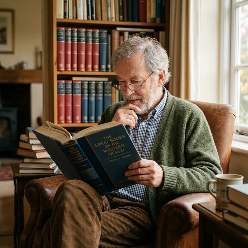 Wise Reads: Older Man Enjoys Great Books