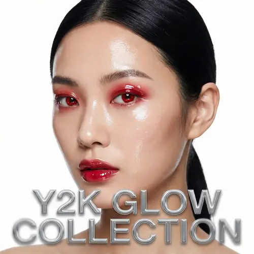 2000s Inspired Glossy Red Makeup Look by Gucci Westman for i-D Magazine Beauty Editorial