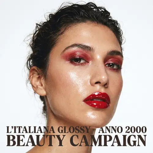 2000s Inspired Glossy Red Makeup Look by Gucci Westman for i-D Magazine Beauty Editorial