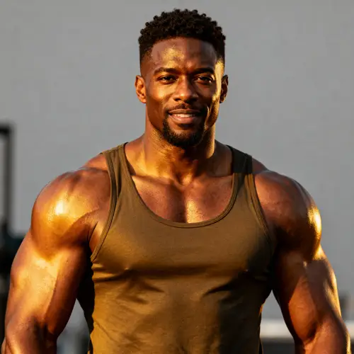 Muscular African-American Male Model