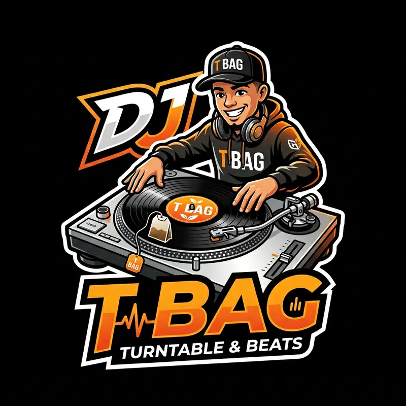 DJ Logo Design - Turntable & Vinyl T Bag