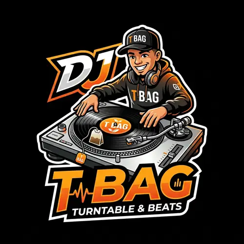 DJ Logo Design - Turntable & Vinyl T Bag