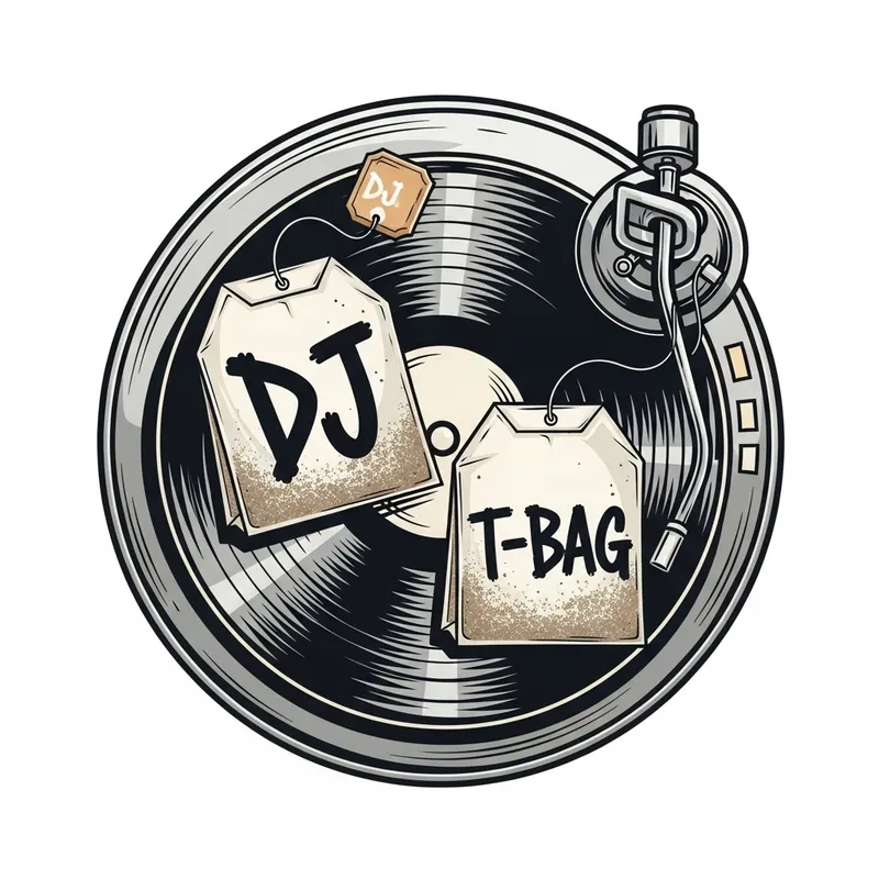 DJ Logo Design - Turntable & Vinyl T Bag