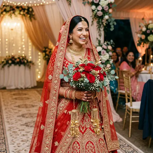 Elegant South-Asian Bride: Radiant in Red & Gold