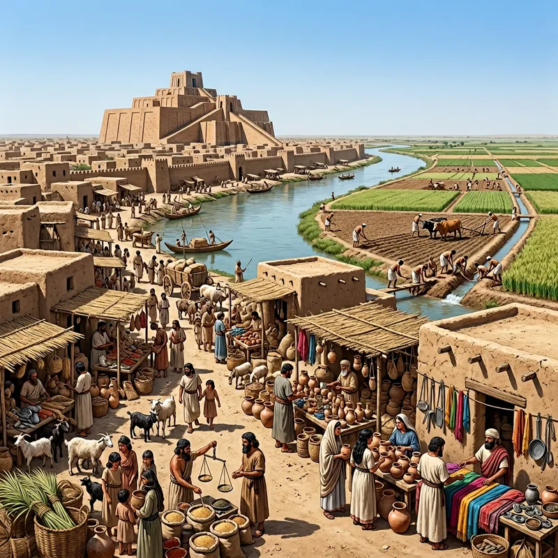 Ancient Sumerian Civilization - Marketplace & Agriculture