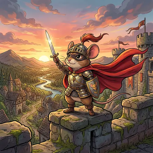 Incredible Heroic Mouse: Brave Cartoon Character