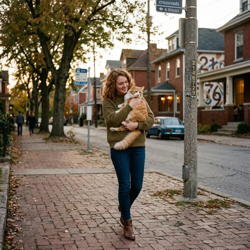 Let the Woman Carry the Cat - A Heartwarming Image