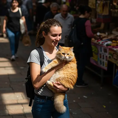 Let the Woman Carry the Cat - A Heartwarming Image