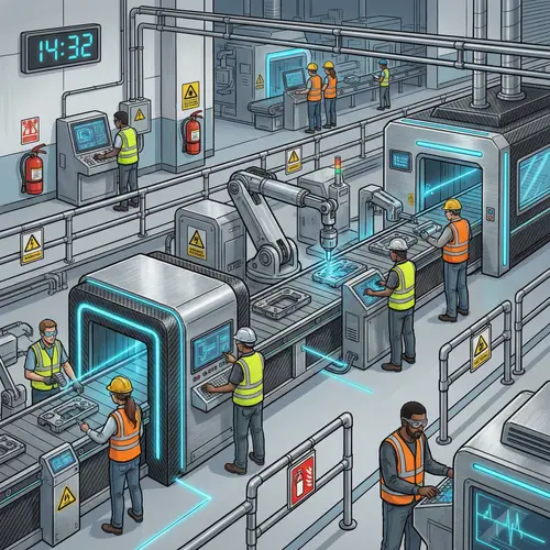 Modern Industrial Design Scene with High-Tech Machinery