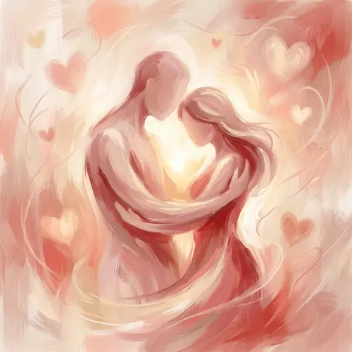 Abstract Concept of Love: Symbolic Artwork in Warm Colors
