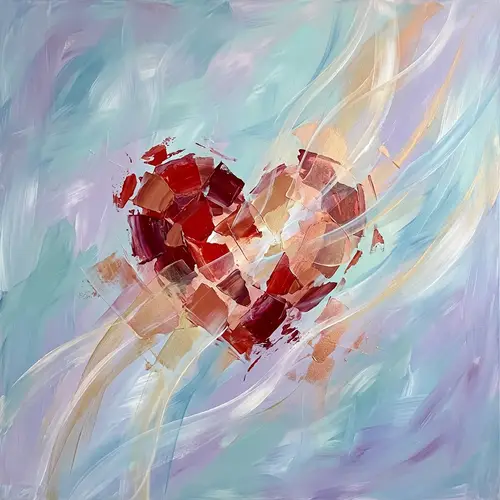 Overcoming Heartbreak Abstract Art: Progress & Healing Theme