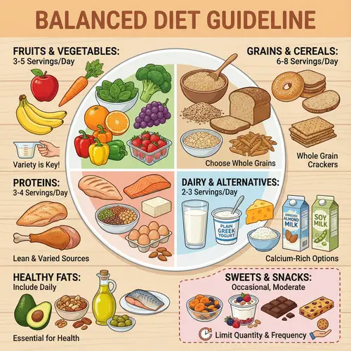 Balanced Diet Guidelines: Fruits, Vegetables, Grains & More