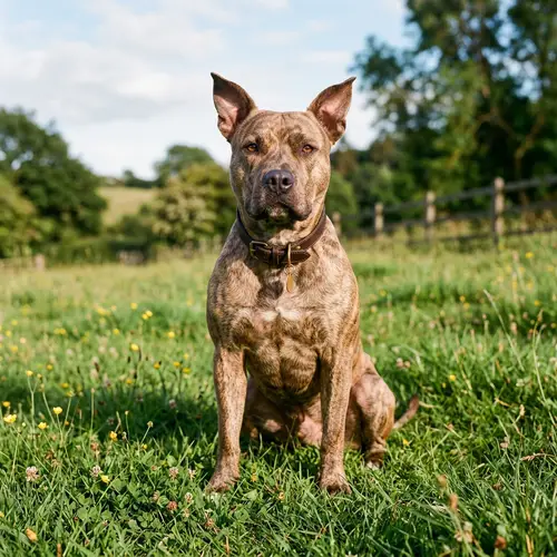 Unique Brown and Beige Pit Bull Dog | Natural Setting