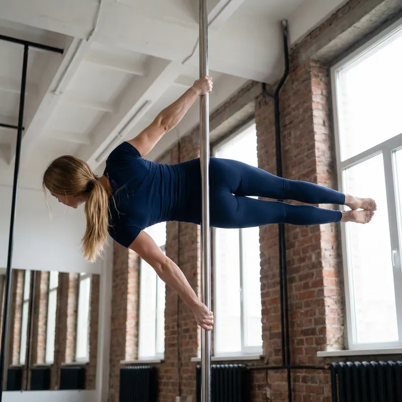 Blonde Poledancer: Strength & Flexibility Unleashed