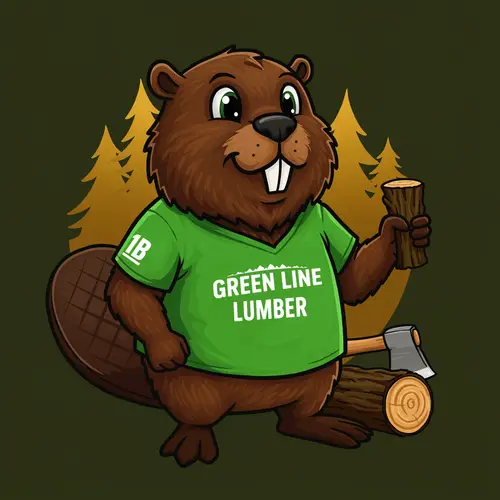 Beaver Mascot Design for Madeireira Linha Verde