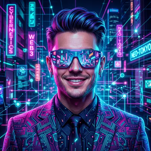 Futuristic Digital Portrait of a Stylish Young Man