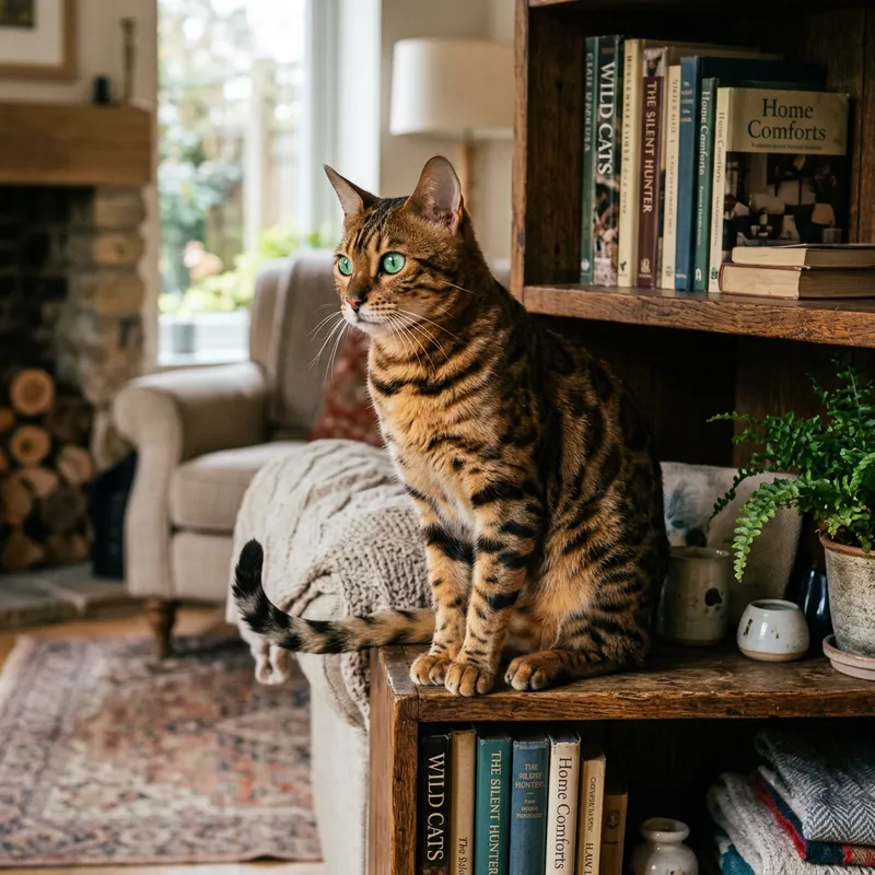 Curious Cat in a Wild Forest