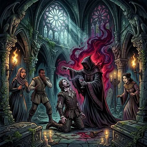 Mythical Origin of Vampires in Vibrant Gothic Art