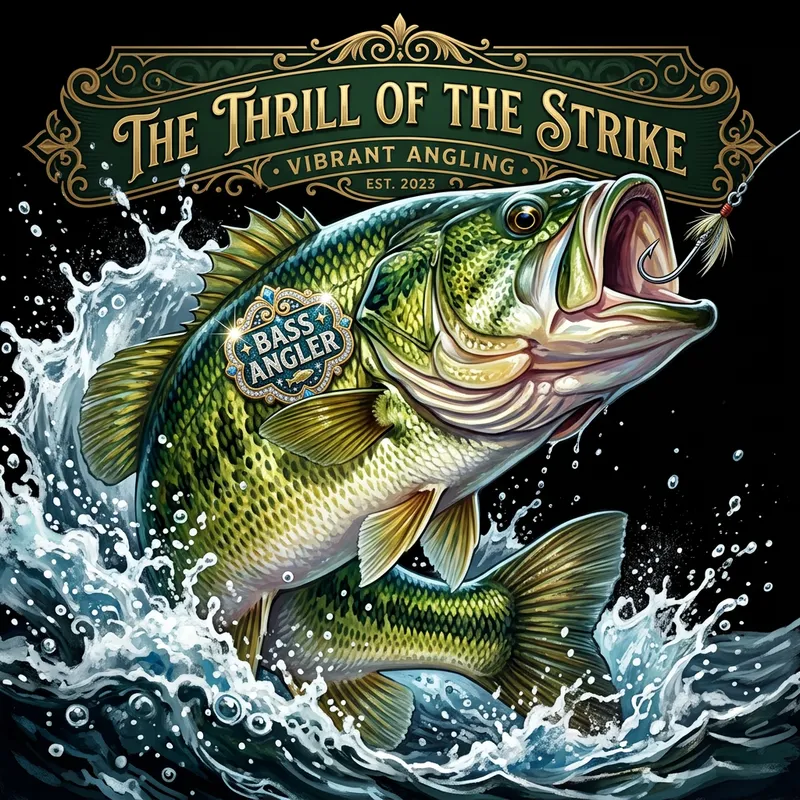 Dynamic Bass Fish Illustration with Vivid Motion Capture