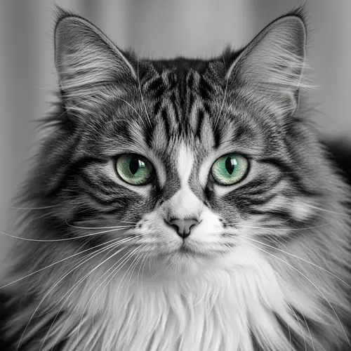 Black and White Cat with Thousands of Hairs