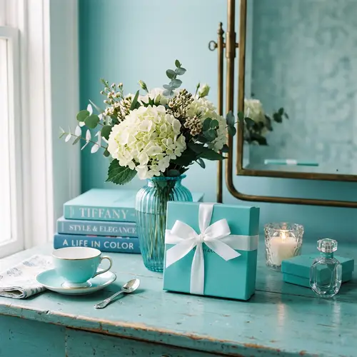 Tiffany Blue Still Life Composition