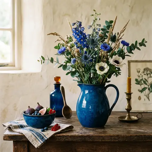 Rich Sea Blue Still Life Image
