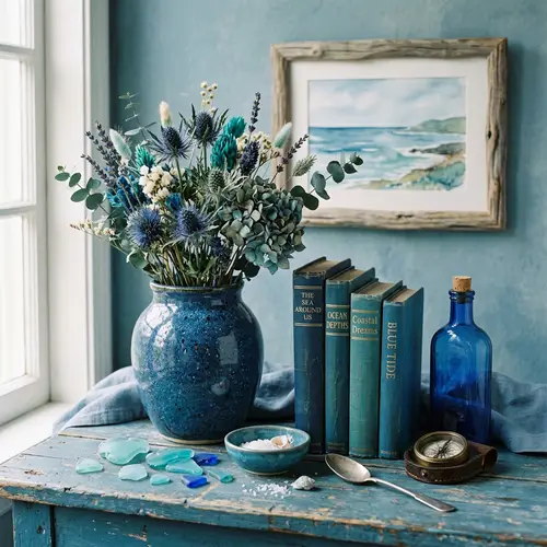 Sea Blue Dominant Still Life Image