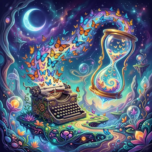 Surrealistic Butterflies: Dream-like Scene with Abstract Objects