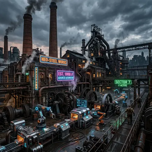 Retro-Futuristic Industrial Factory - A Fascinating Blend