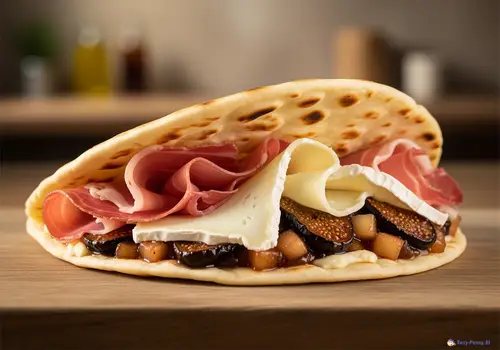 Delicious Piadina with Speck and Taleggio Cheese