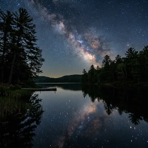 Starry Night Over a Serene Lake - Tranquil Nature Scene