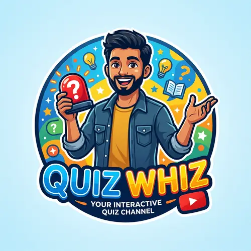 Engaging Quiz Channel Logo with Human Mascot | Fun & Interactive