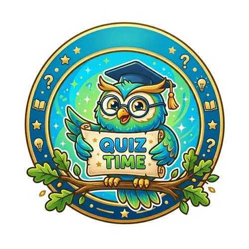Quiz Time - Friendly Owl Mascot Logo for Quiz Channel on YouTube