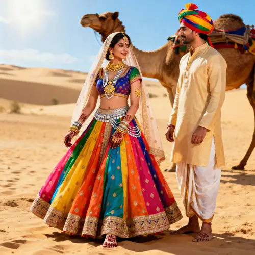 Vibrant Rajasthani Couple: Culture in Color