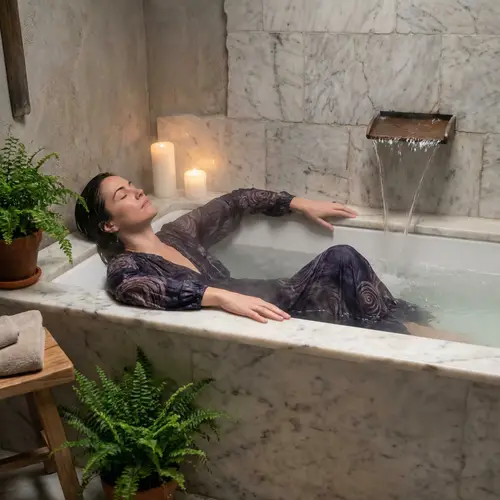 Tranquil Bathroom Ambiance with Water Sounds