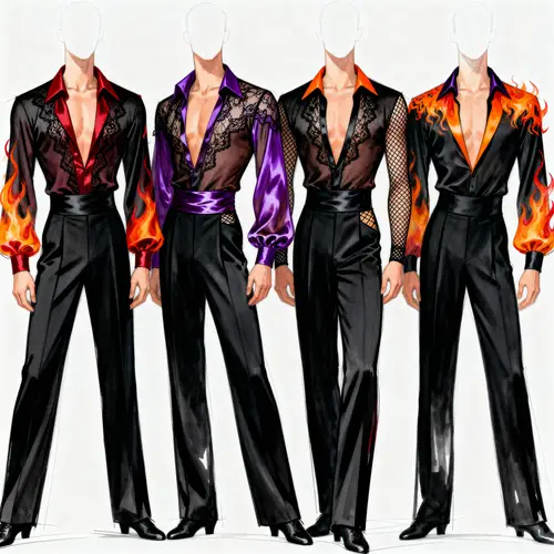 Fiery Latin Dance Costume Designs for Men