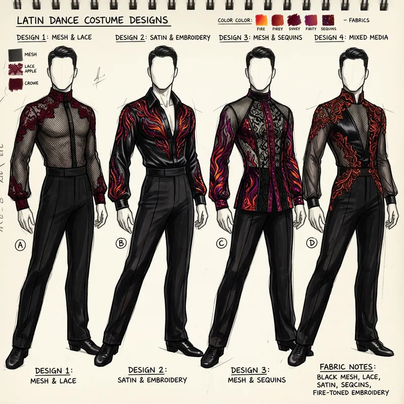 Fiery Latin Dance Costume Designs for Men