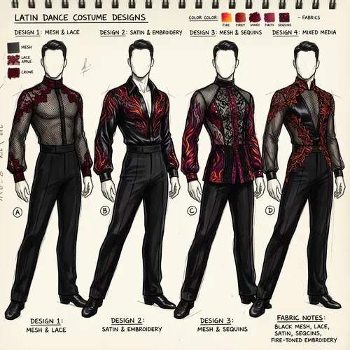 Fiery Latin Dance Costume Designs for Men
