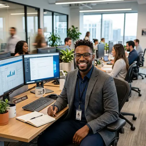 Happy Employed Man with Glasses