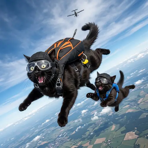 Real Life Skydiving Cats in Thrilling Plummet!