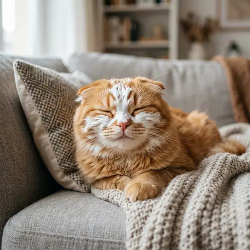 Adorable Scottish Cat with White Facial Mask | Aesthetic Realism