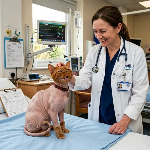 Endearing Scottish Red Cat in Hospital Room | Realistic Portrait
