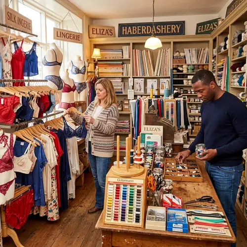 Colorful Lingerie & Haberdashery Shop Scenery