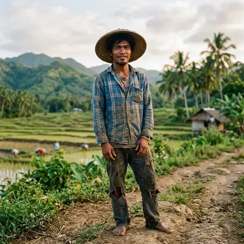 Resilient Filipino Man in Traditional Hat - Tale of Strength